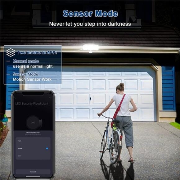 Smart WiFi LED Security Light Motion Sensor Outdoor, Tunable White and Dimmable - Picture 6 of 6